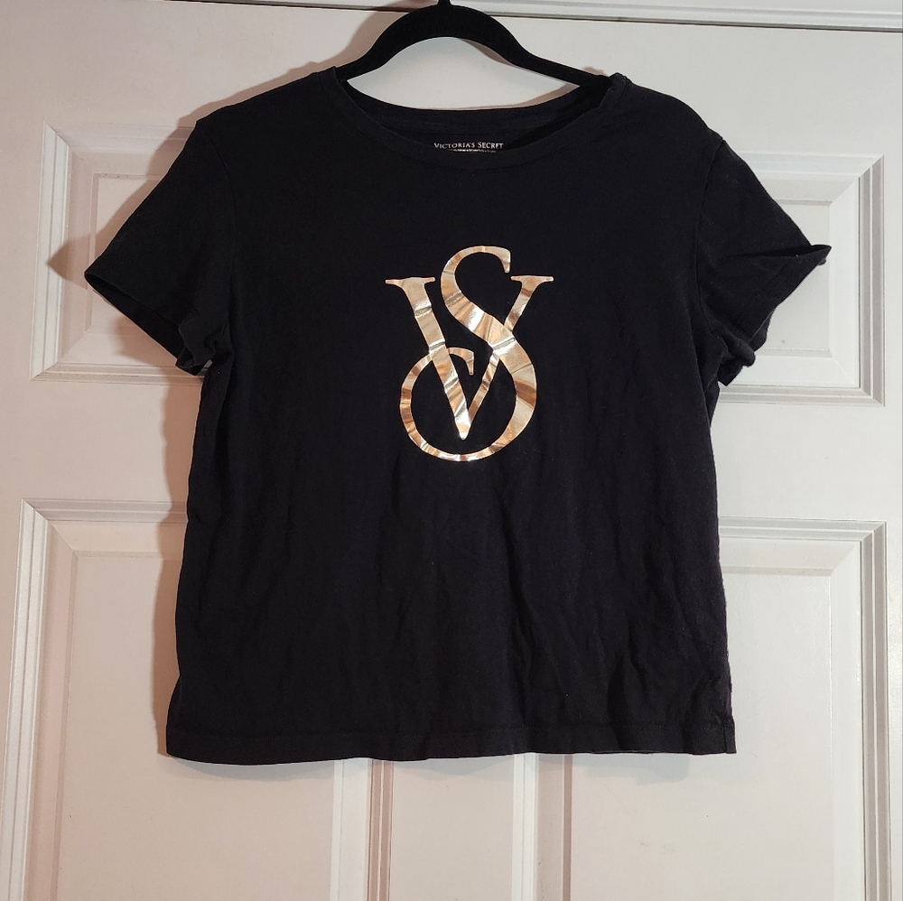 Victoria's Secret Black T-Shirt with Logo M